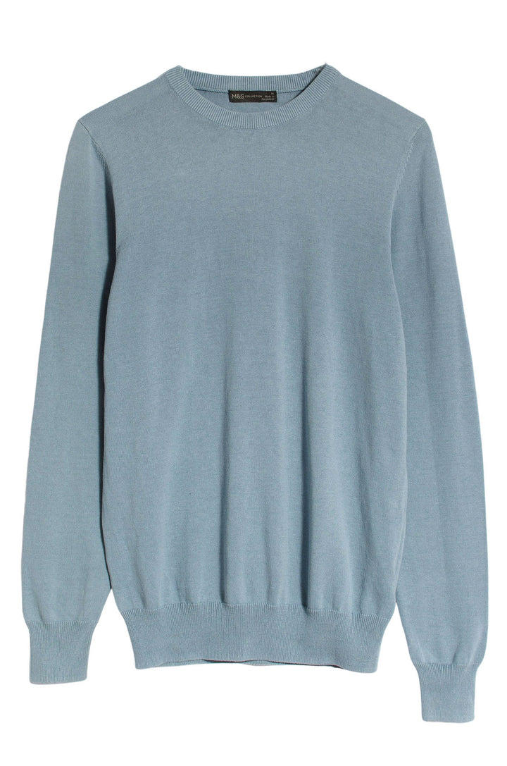 Crew Neck Fine Knit Cotton Jumper
