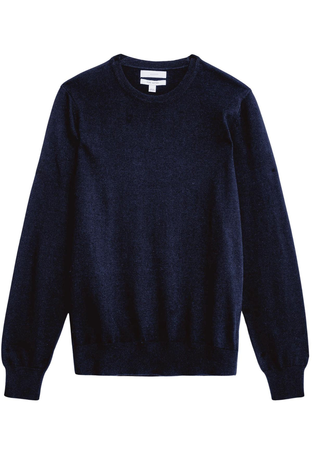 Crew Neck Fine Knit Cotton Jumper