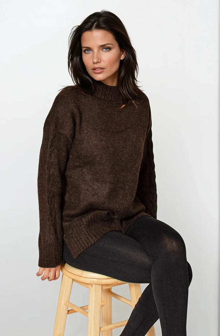Funnel Neck Chunky Knit Jumper