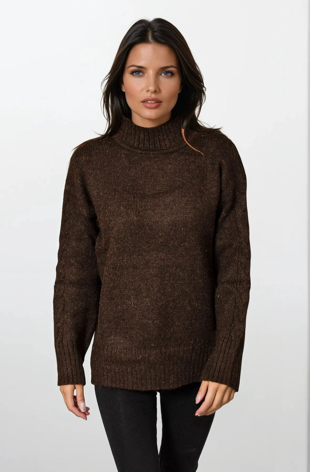 Funnel Neck Chunky Knit Jumper