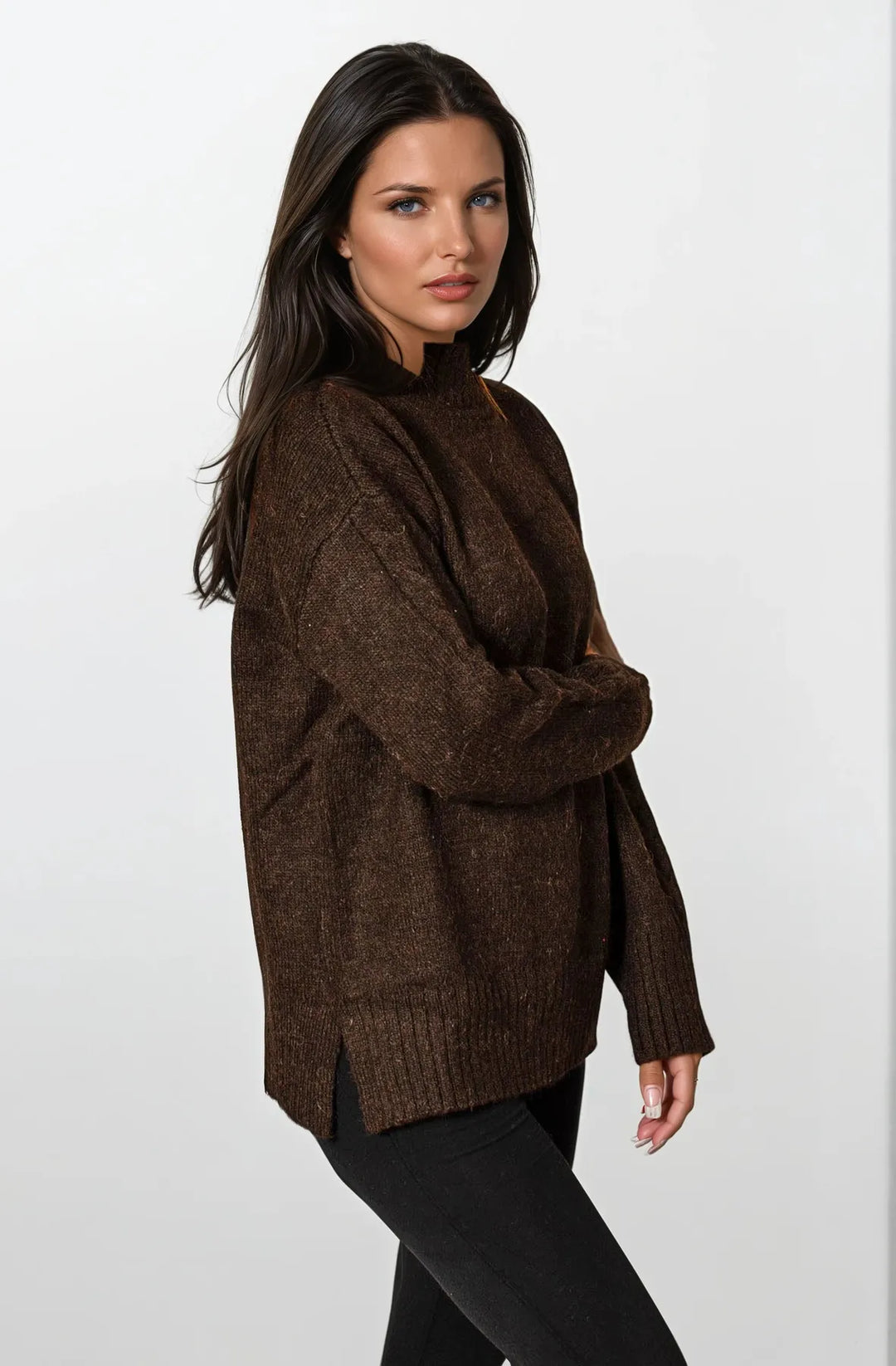 Funnel Neck Chunky Knit Jumper