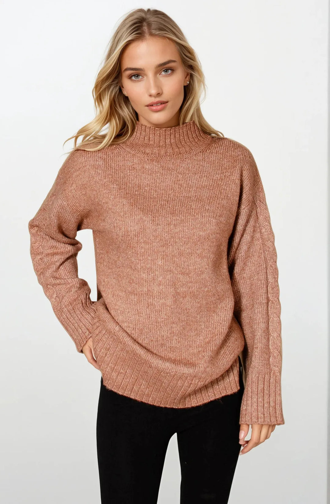 Funnel Neck Chunky Knit Jumper