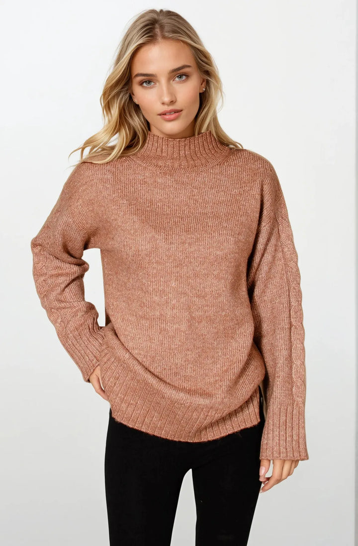 Funnel Neck Chunky Knit Jumper