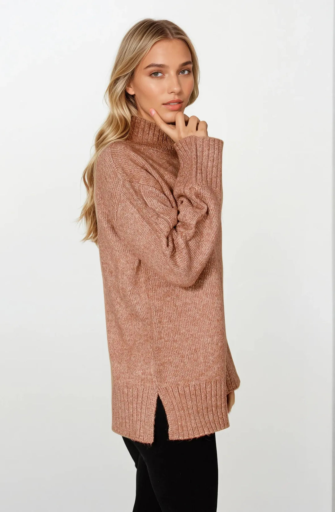 Funnel Neck Chunky Knit Jumper