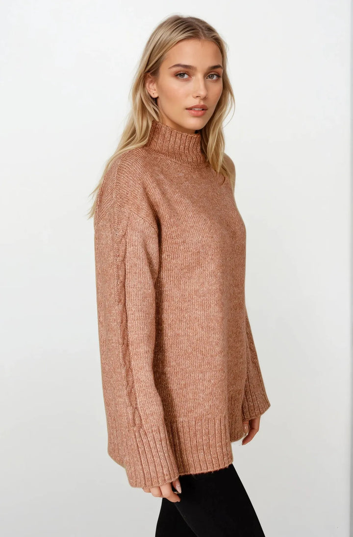 Funnel Neck Chunky Knit Jumper