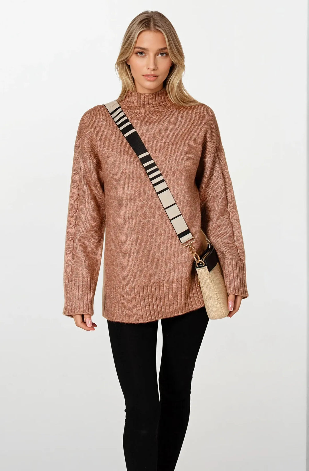 Funnel Neck Chunky Knit Jumper