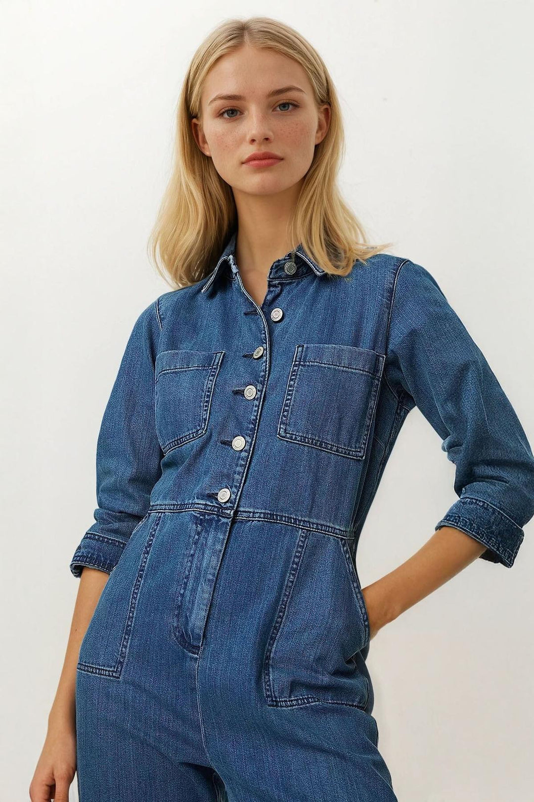 Denim Long Sleeve Boiler Suit