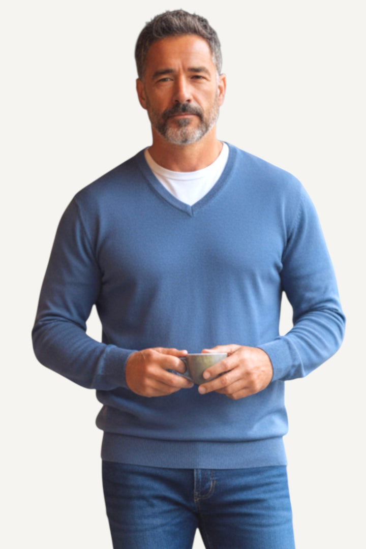 Cotton V-Neck Jumper