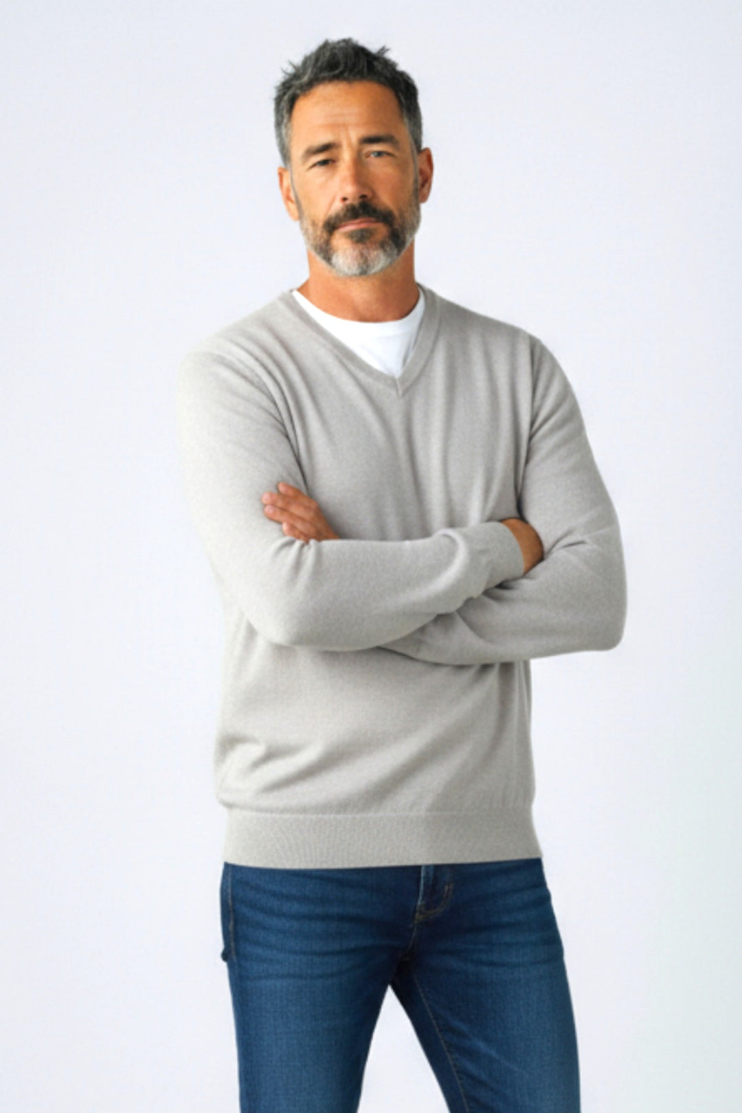 Cotton V-Neck Jumper