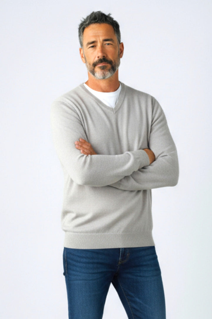 Cotton V-Neck Jumper