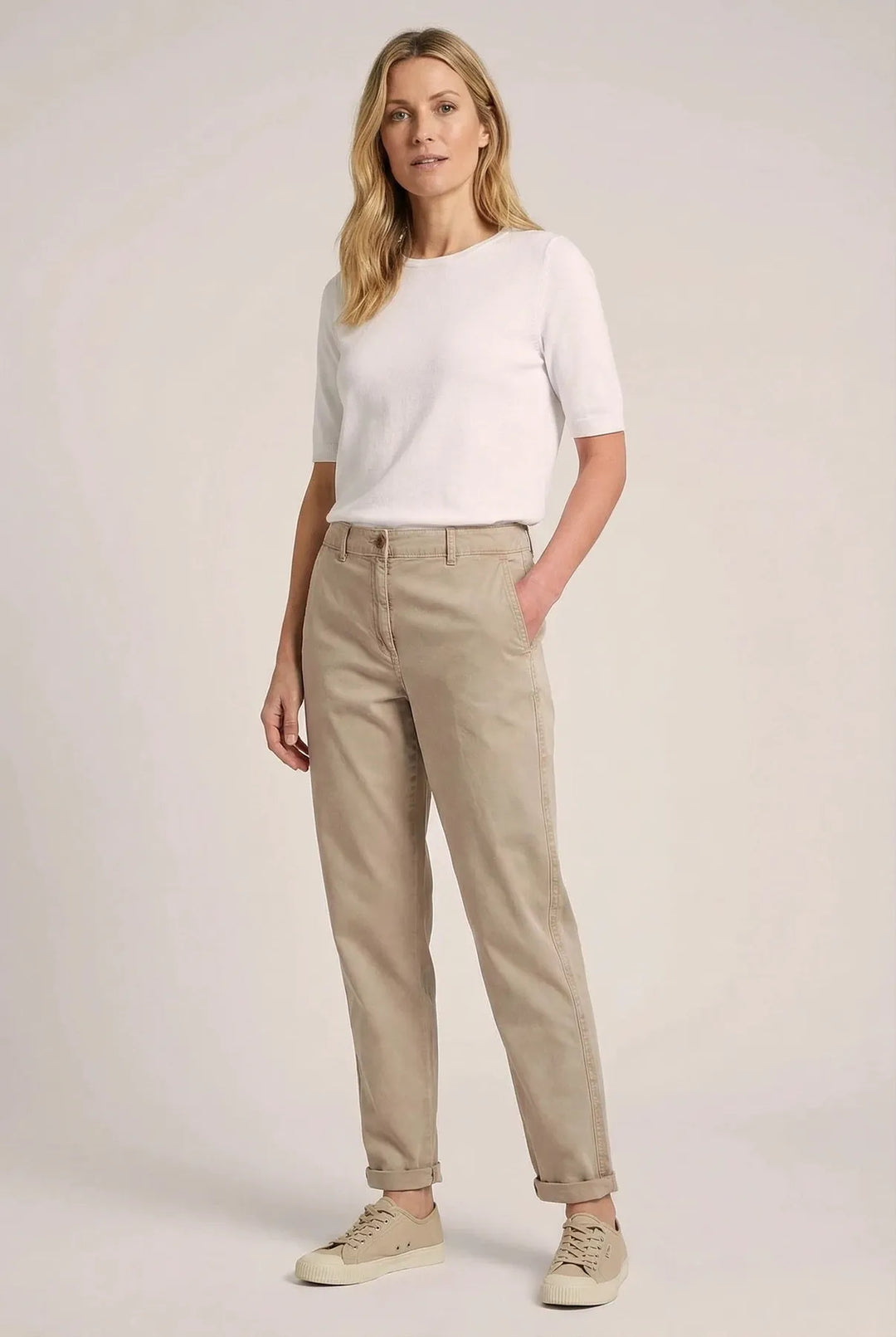 Tapered Ankle Grazer Chino Trousers
