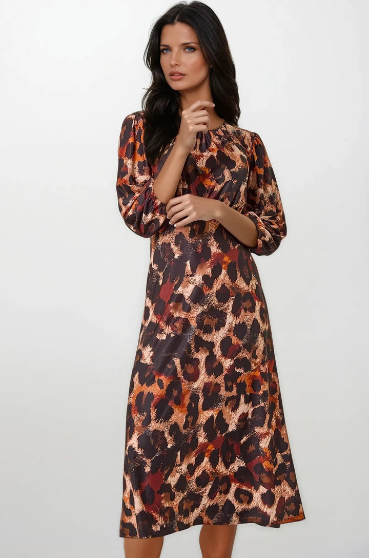 Leopard Print Midi Dress