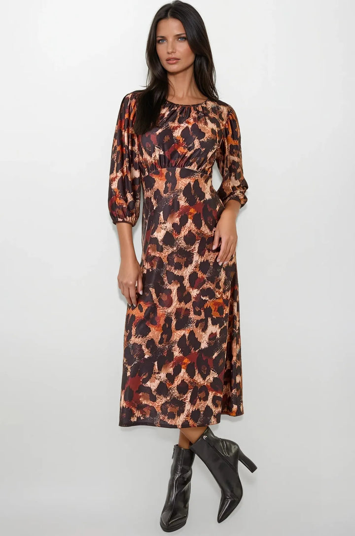 Leopard Print Midi Dress