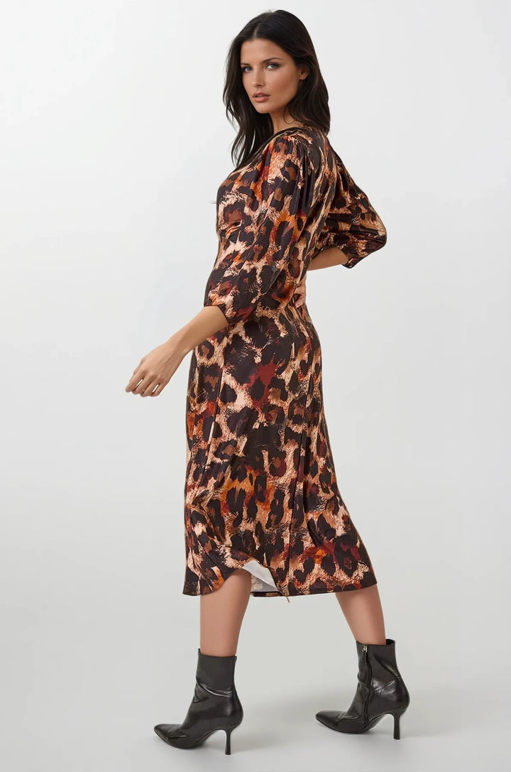 Leopard Print Midi Dress