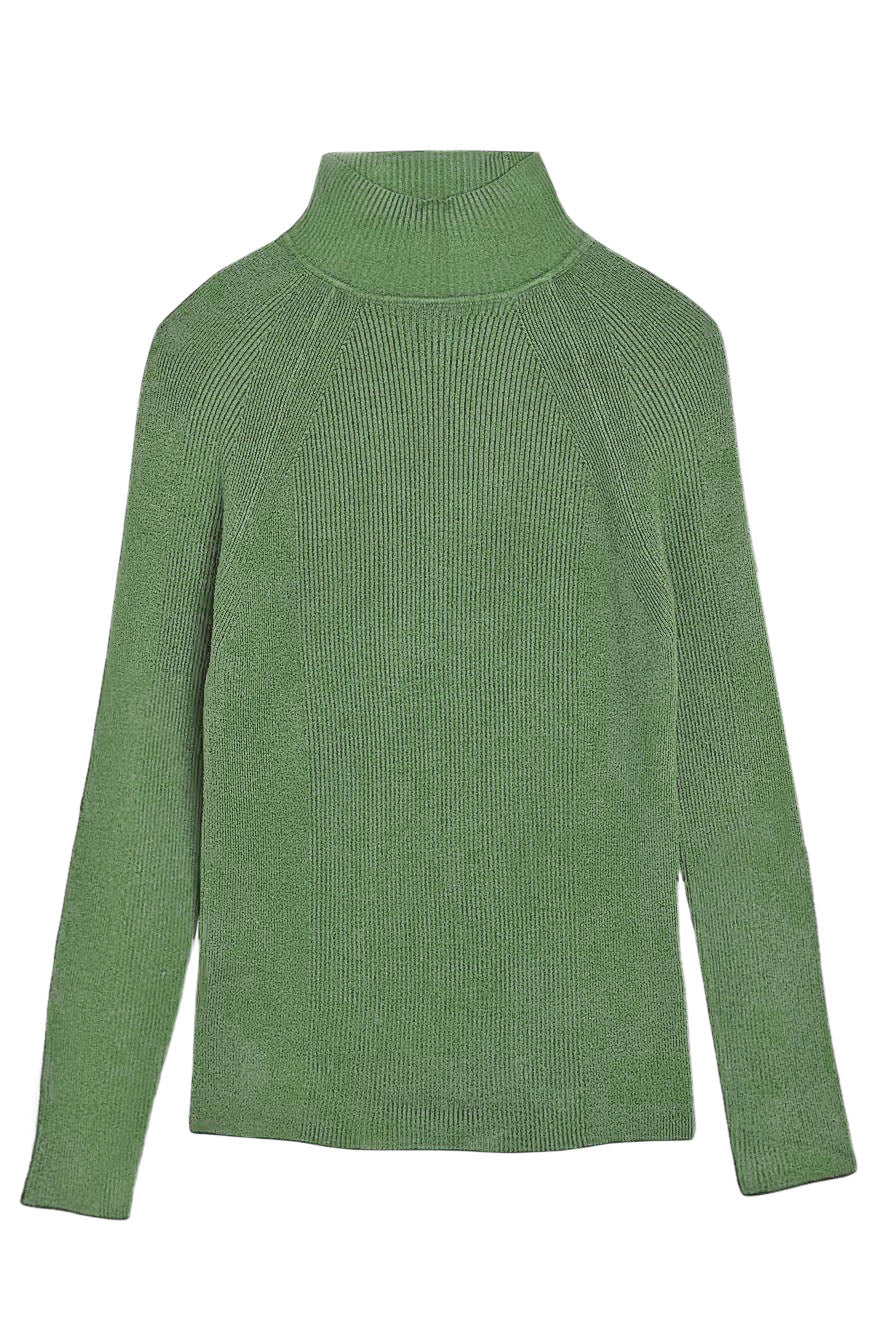 Ribbed Turtle Neck Fine Knit Jumper