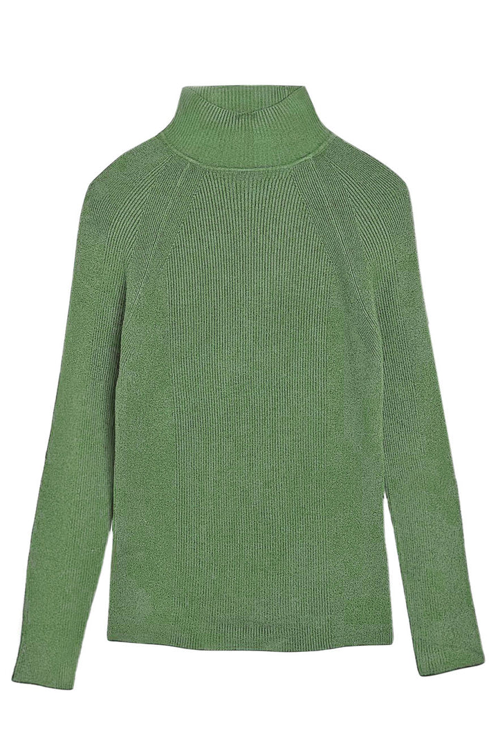 Ribbed Turtle Neck Fine Knit Jumper