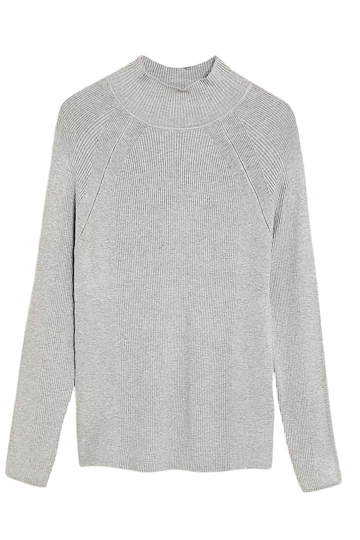 Ribbed Turtle Neck Fine Knit Jumper