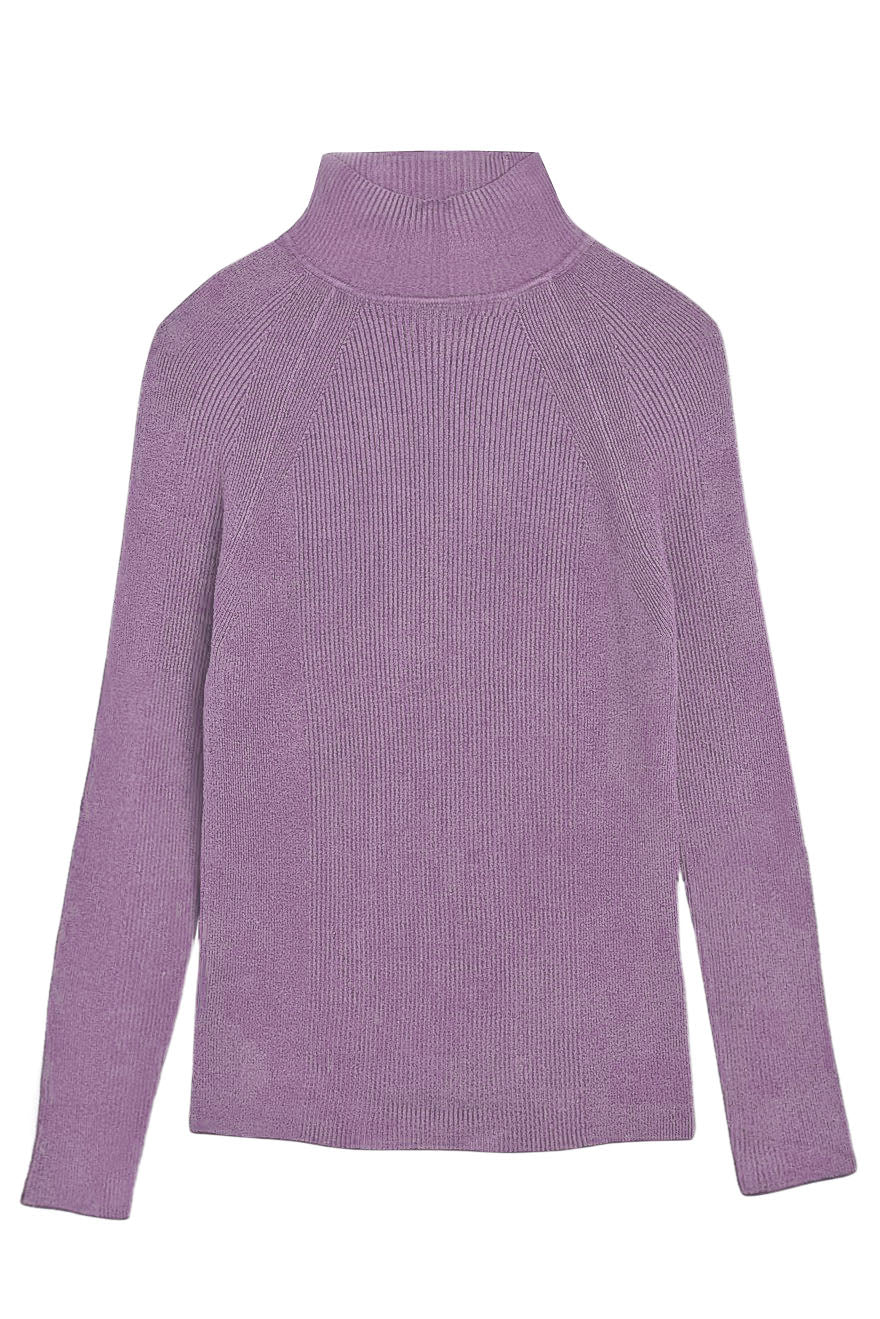 Ribbed Turtle Neck Fine Knit Jumper