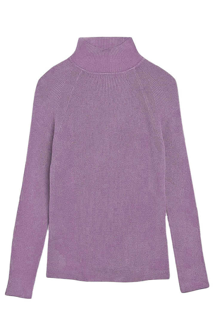 Ribbed Turtle Neck Fine Knit Jumper