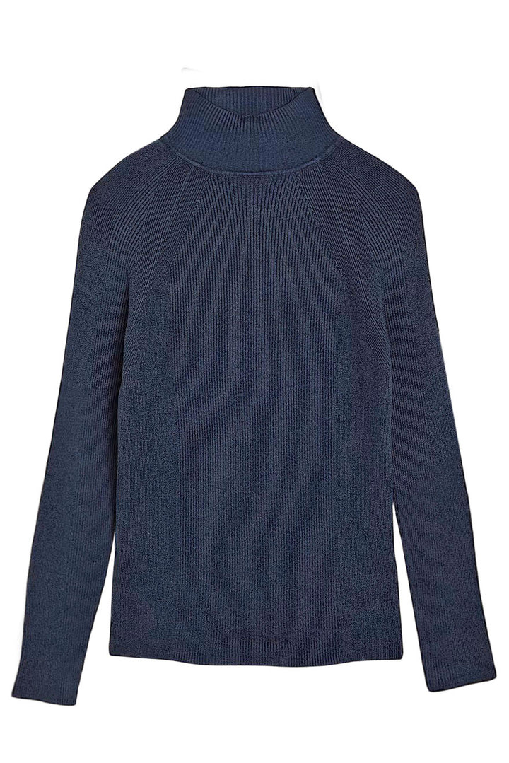 Ribbed Turtle Neck Fine Knit Jumper