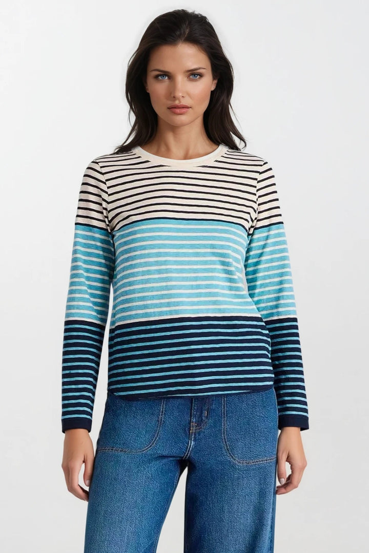 Blue Stripe Long Sleeved Top