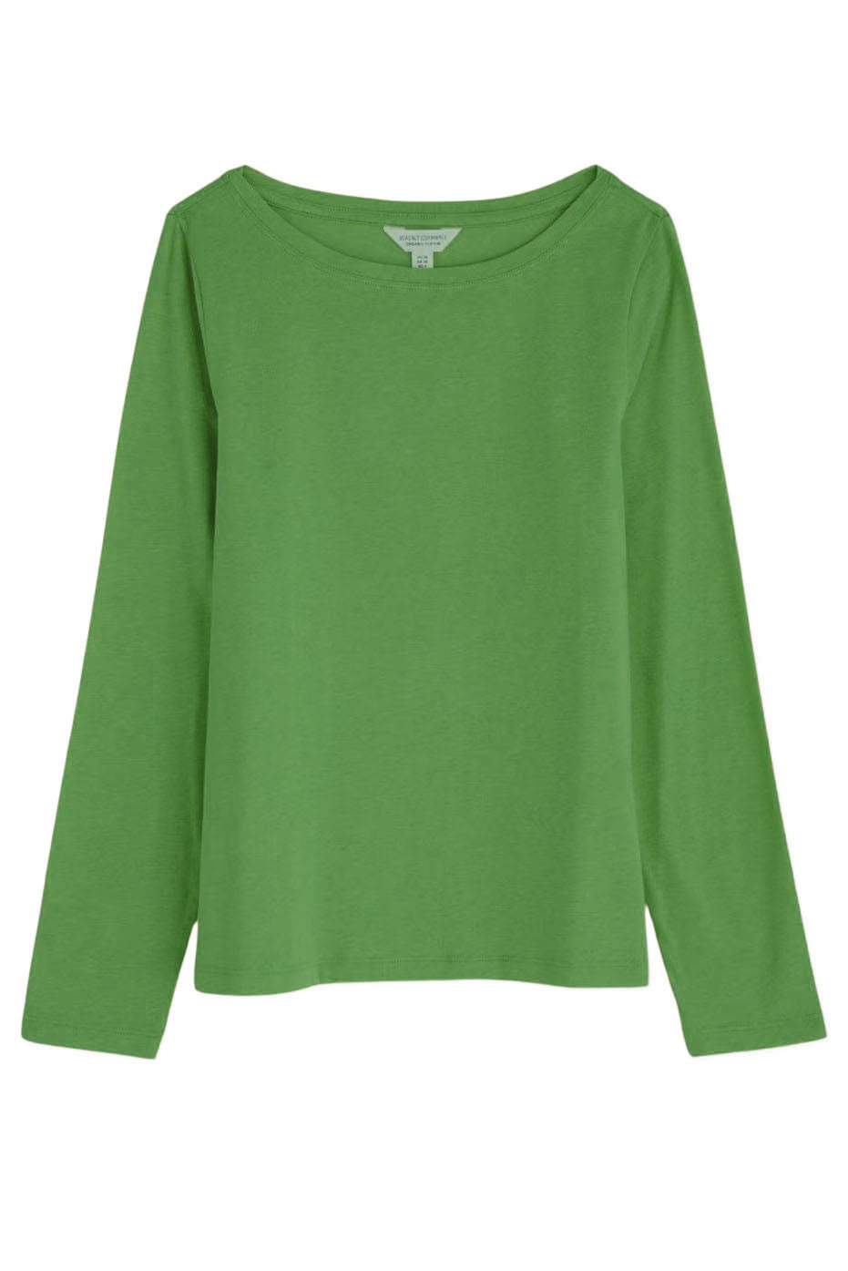 Boat Neck Long Sleeve Cotton Top