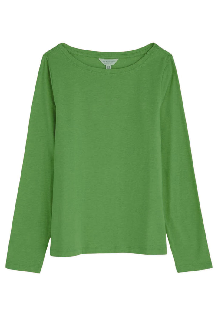 Boat Neck Long Sleeve Cotton Top