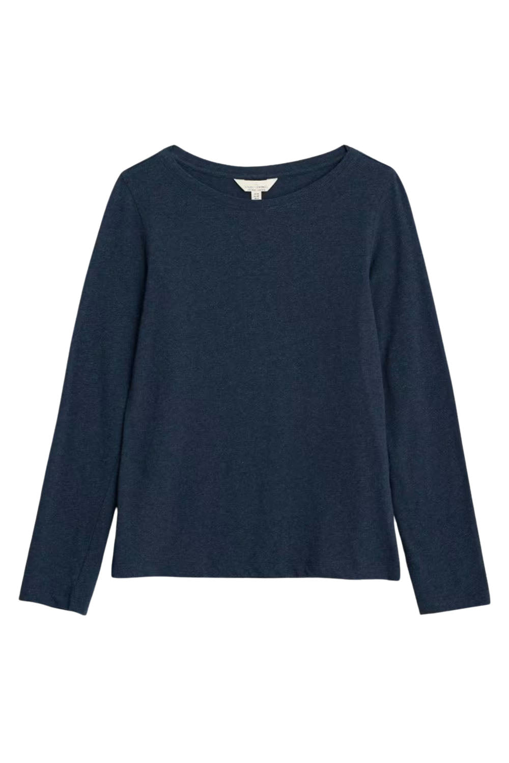 Boat Neck Long Sleeve Cotton Top