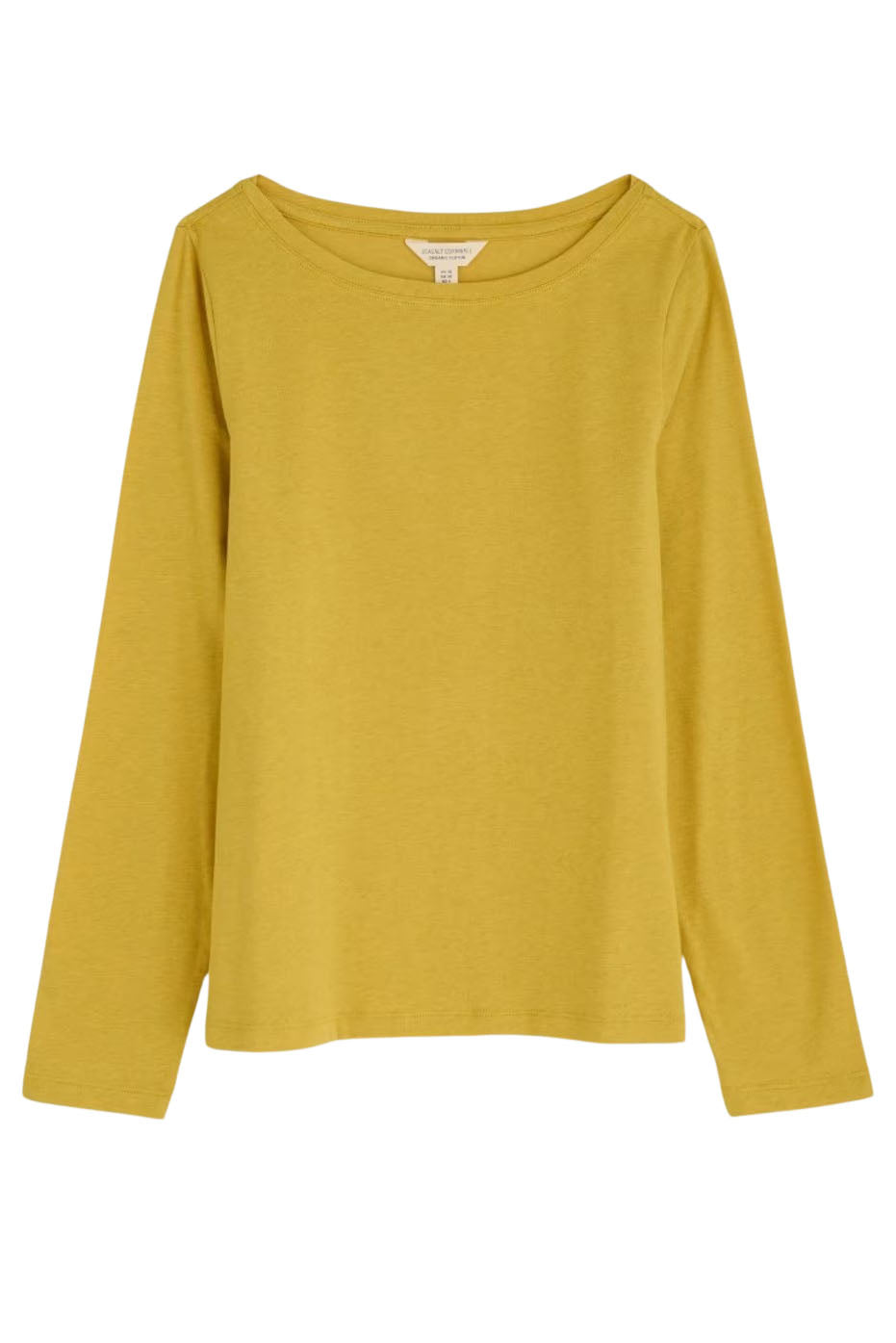 Boat Neck Long Sleeve Cotton Top