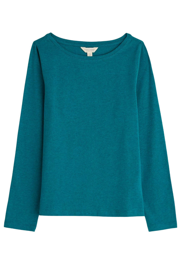 Boat Neck Long Sleeve Cotton Top