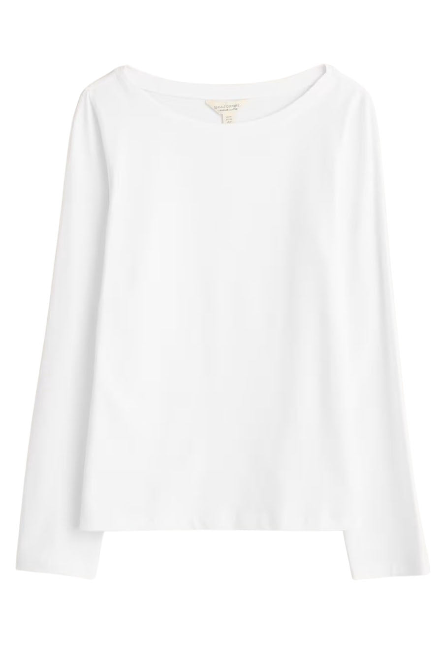 Boat Neck Long Sleeve Cotton Top