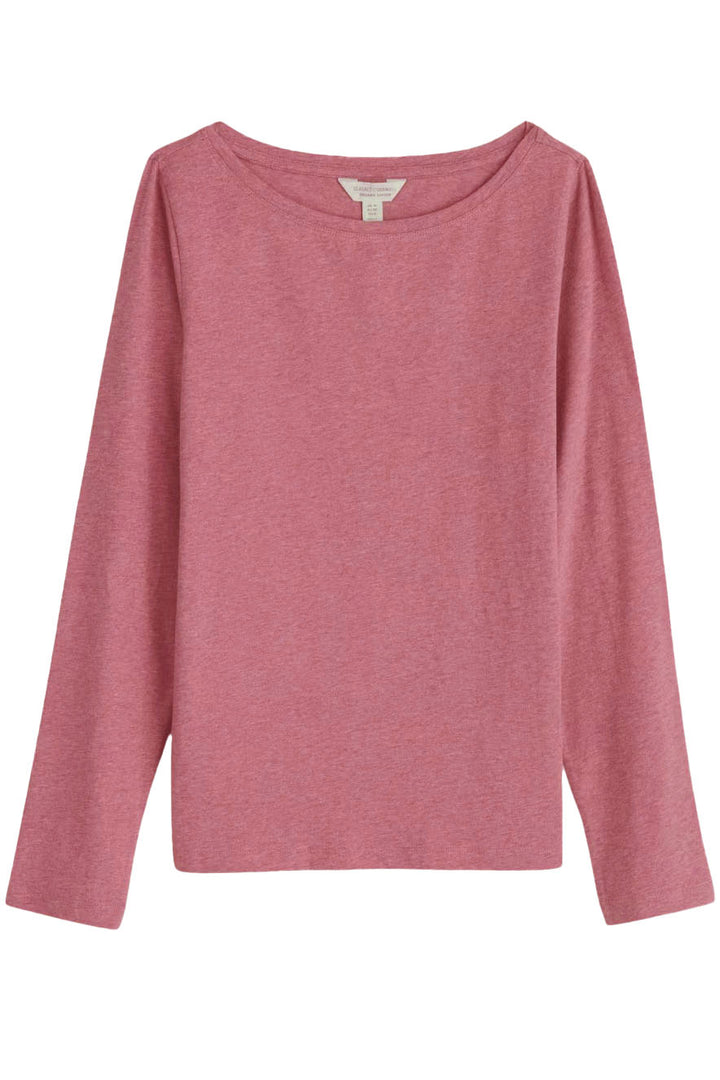 Boat Neck Long Sleeve Cotton Top