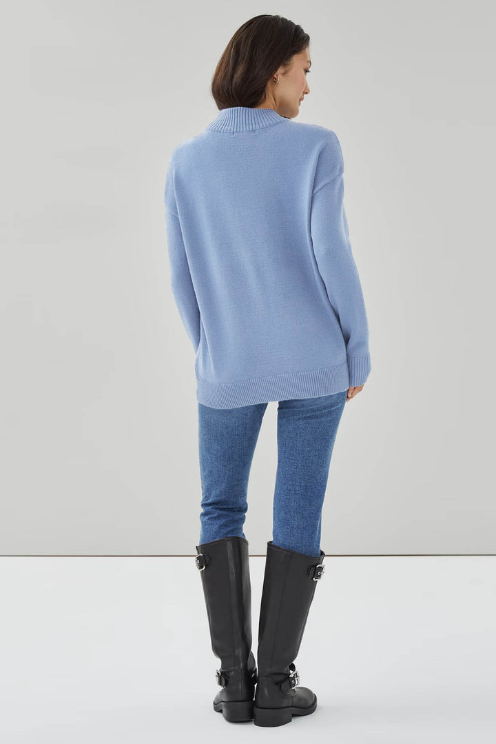 Funnel Neck Cuffed Jumper
