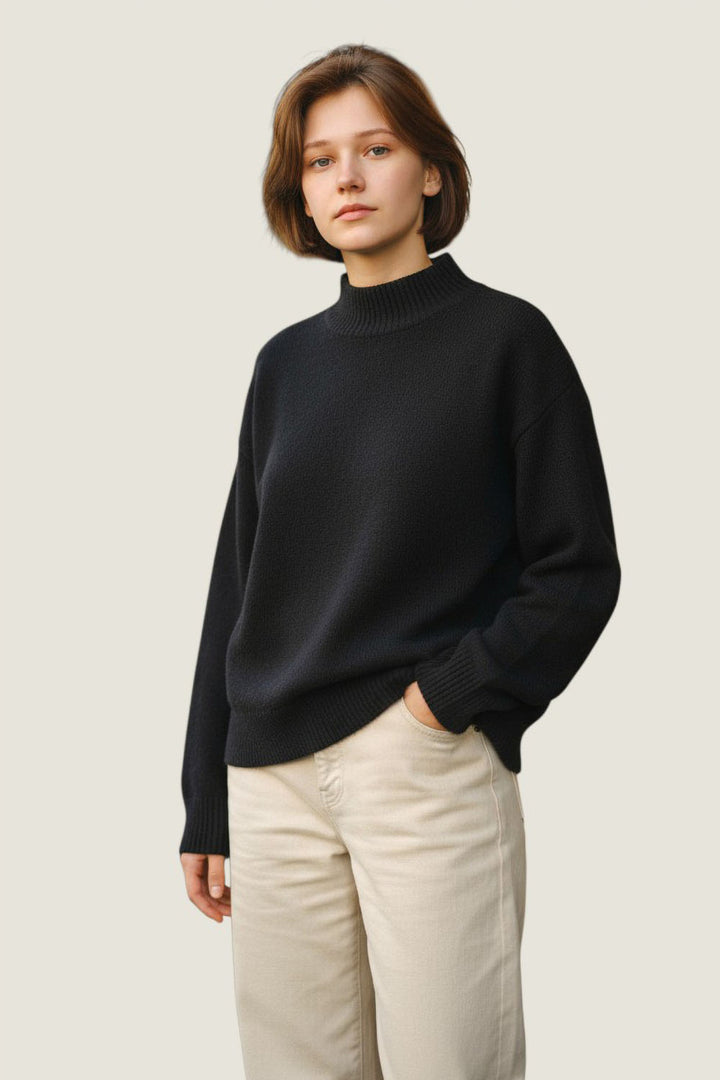 Funnel Neck Cuffed Jumper