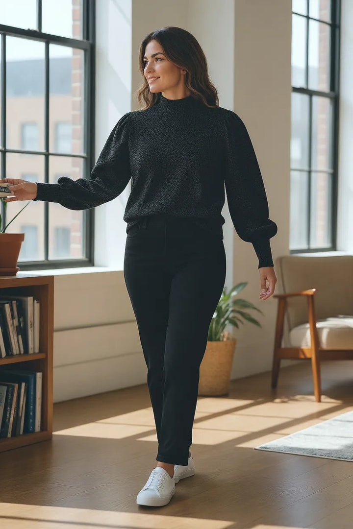 Black Sparkle Fine Knit Jumper