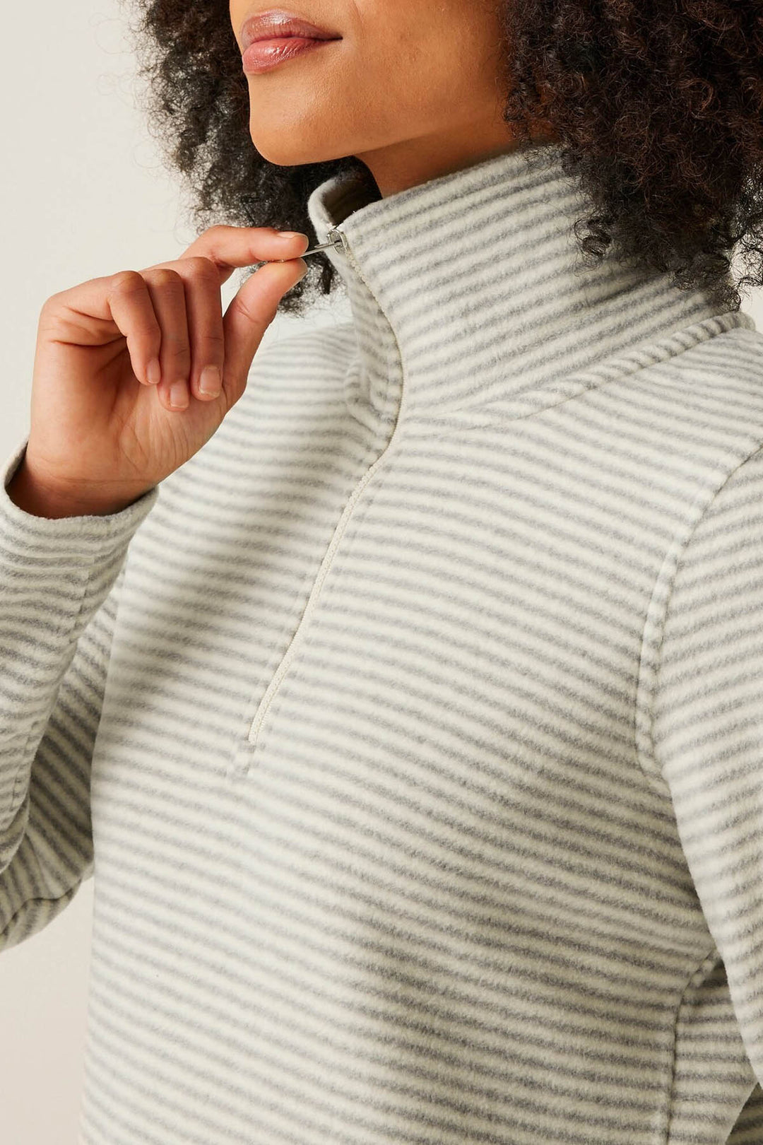 Striped Half Zip Fleece