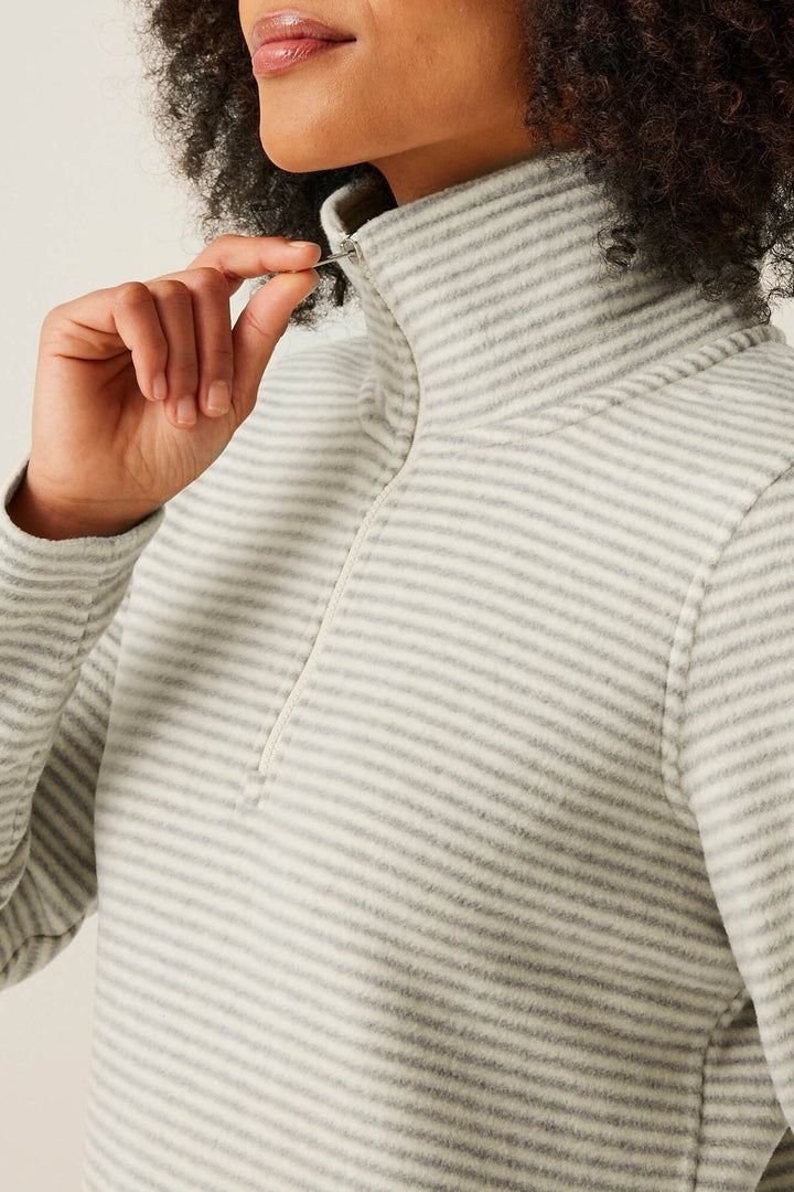 Striped Half Zip Fleece