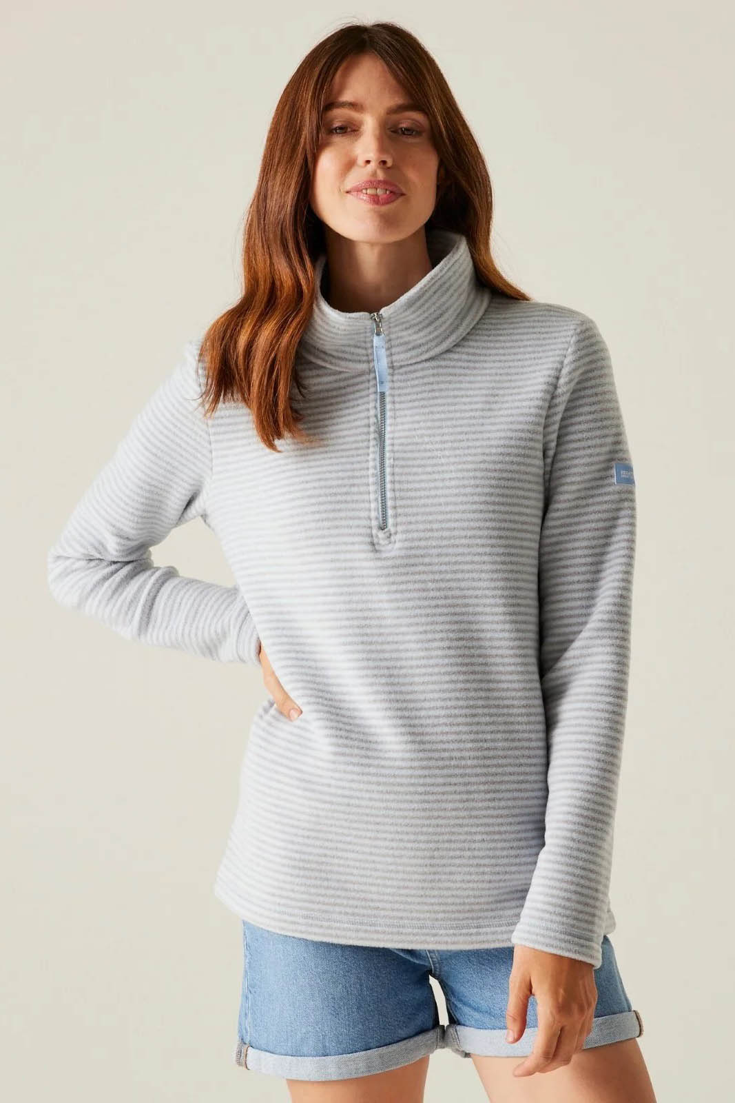 Striped Half Zip Fleece