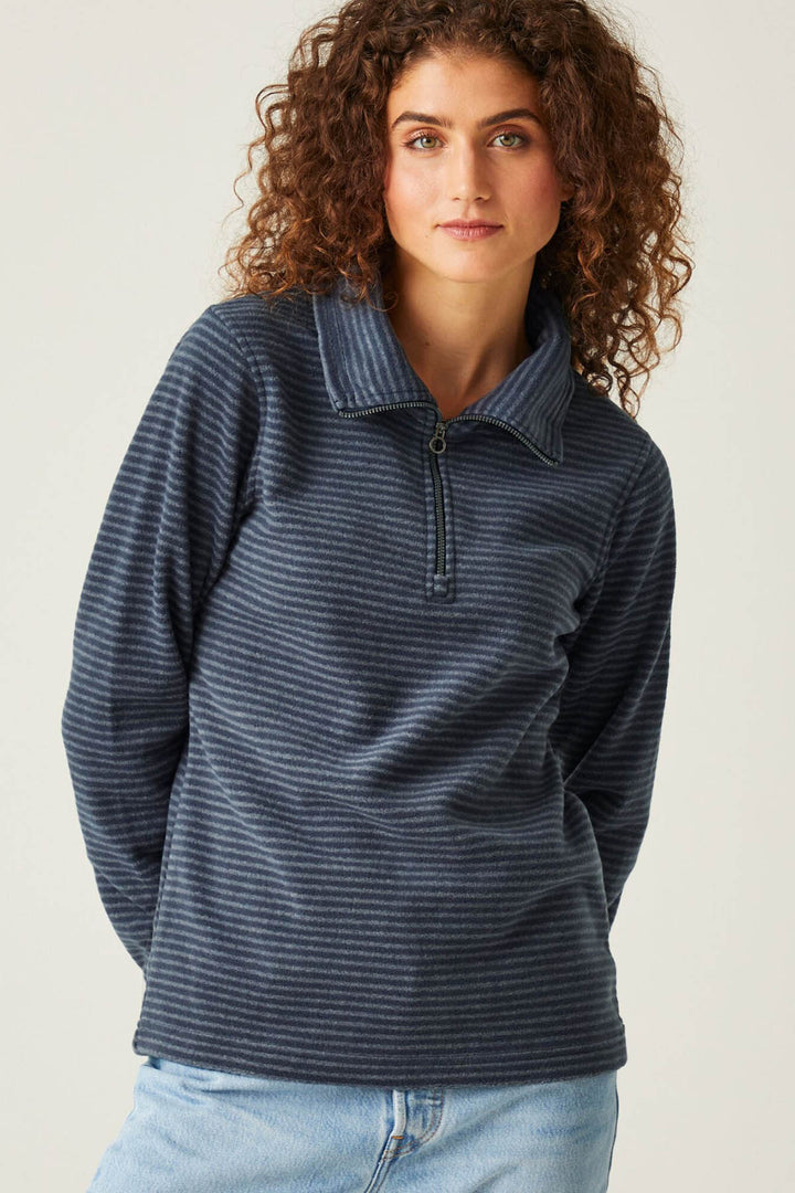 Striped Half Zip Fleece