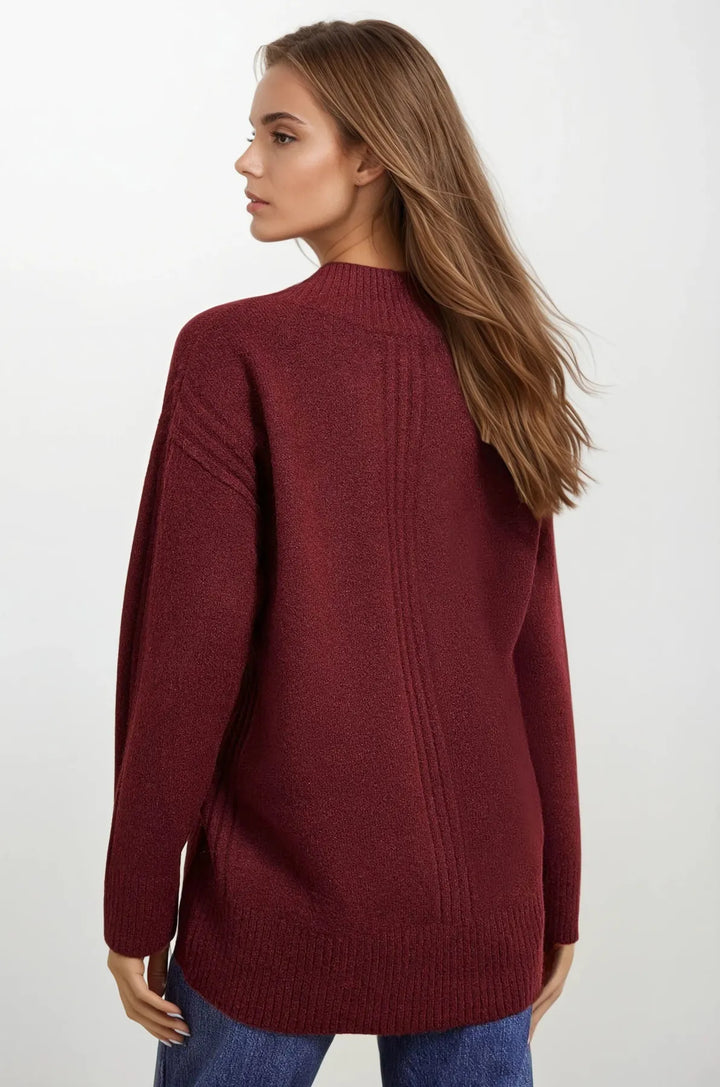 Longline Deep V-Neck Jumper
