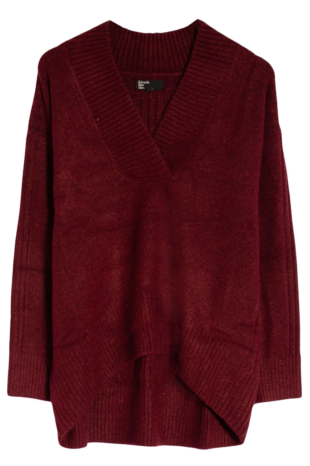 Longline Deep V-Neck Jumper