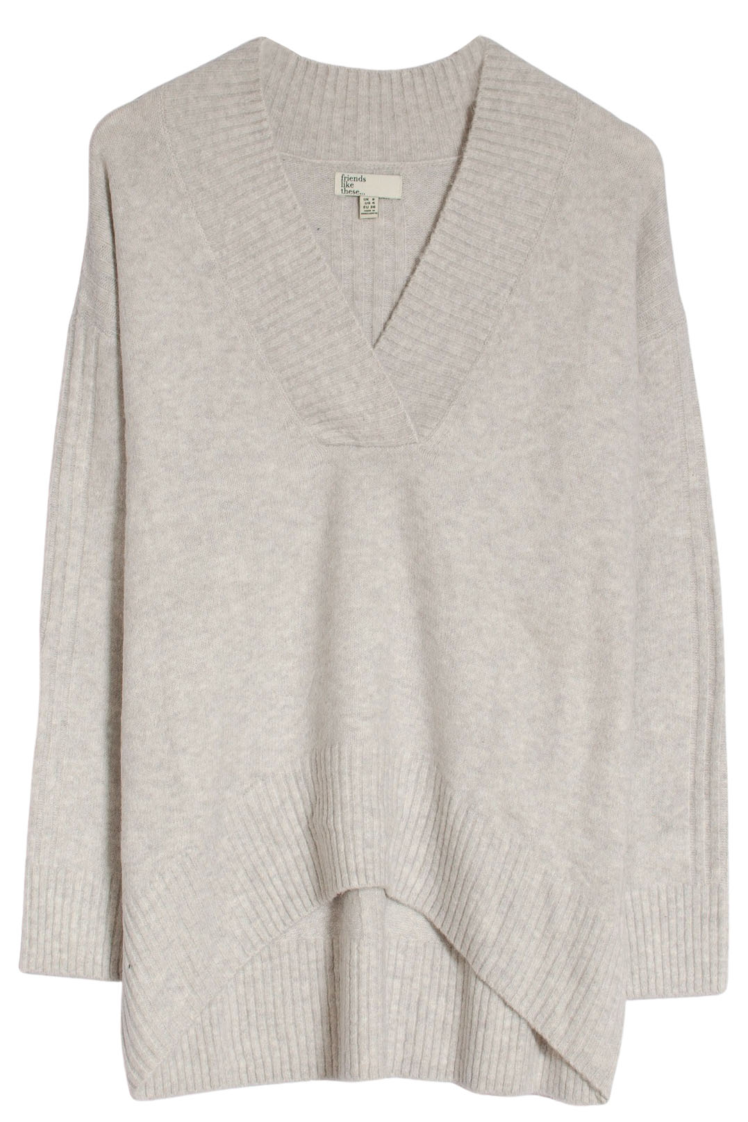 Longline Deep V-Neck Jumper
