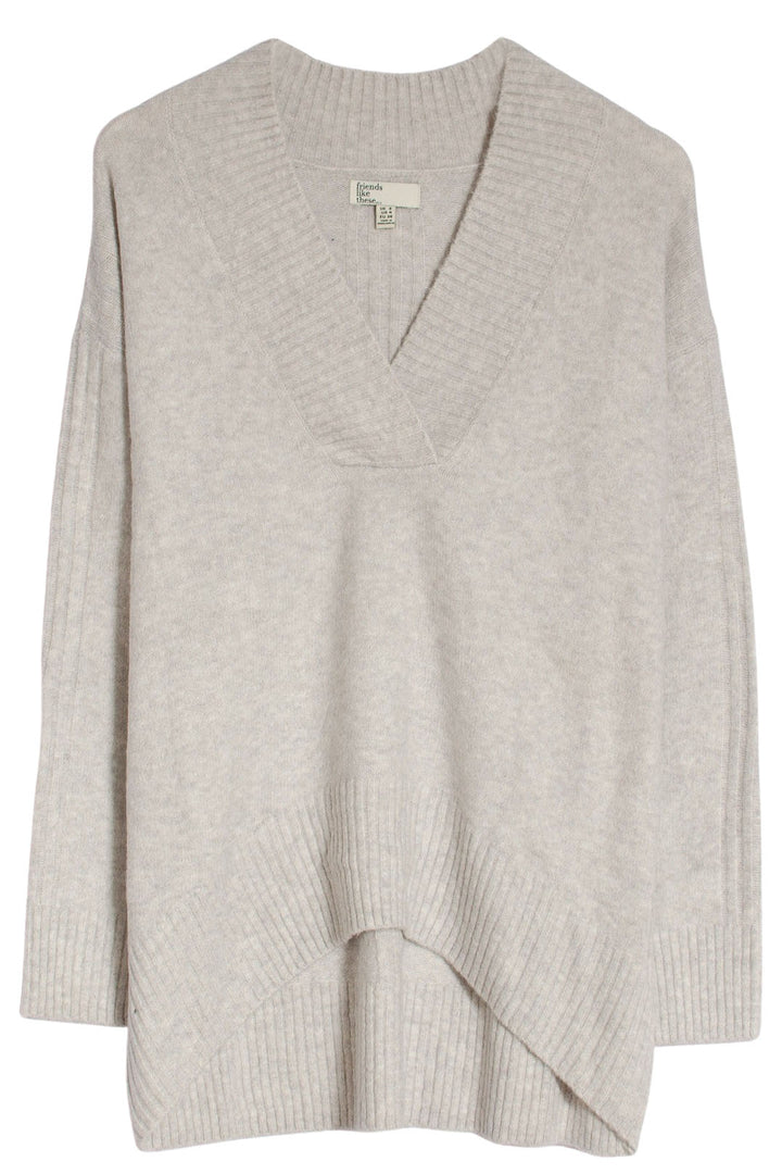 Longline Deep V-Neck Jumper