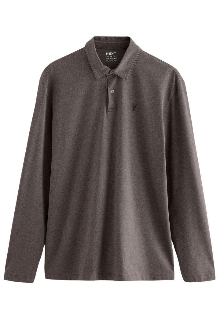 Cotton Rich Long Sleeve Polo Shirt