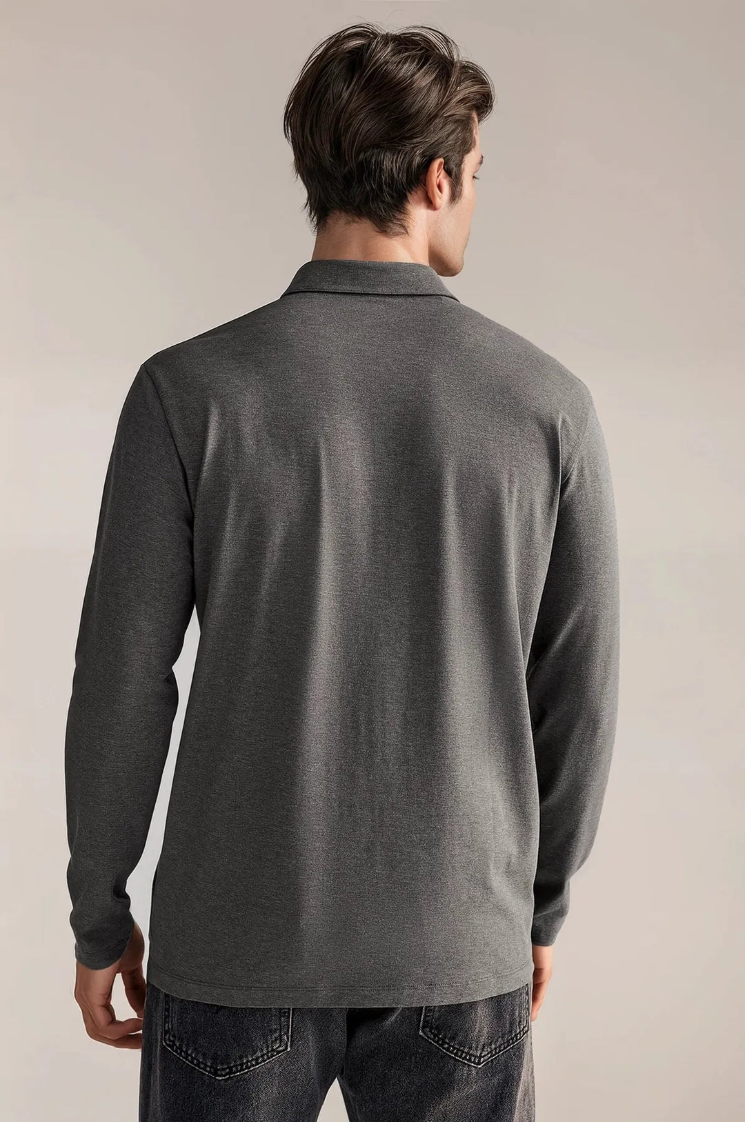 Cotton Rich Long Sleeve Polo Shirt