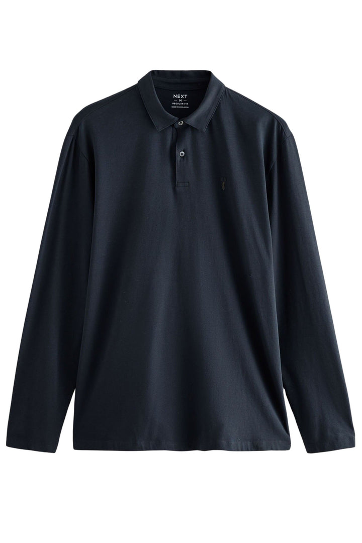 Cotton Rich Long Sleeve Polo Shirt