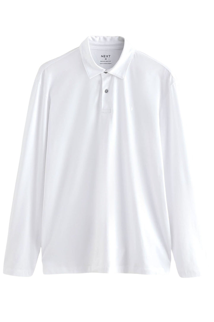 Cotton Rich Long Sleeve Polo Shirt