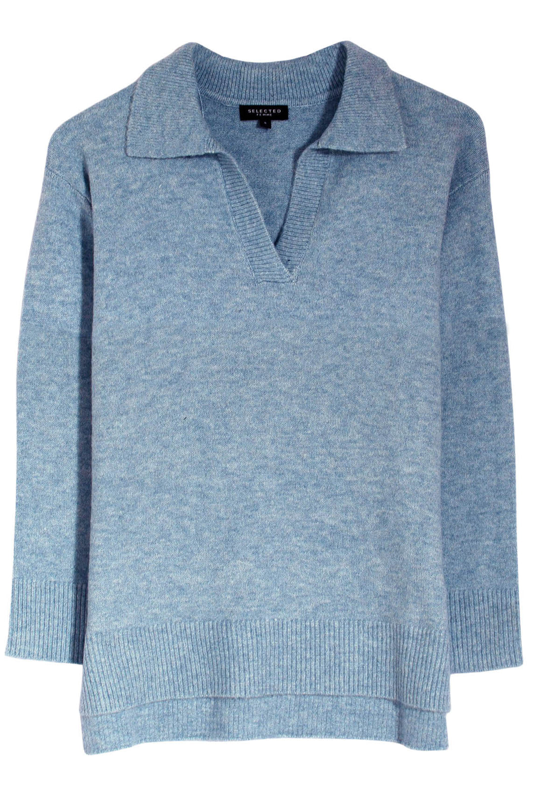 Collared Ribbed Trim Jumper