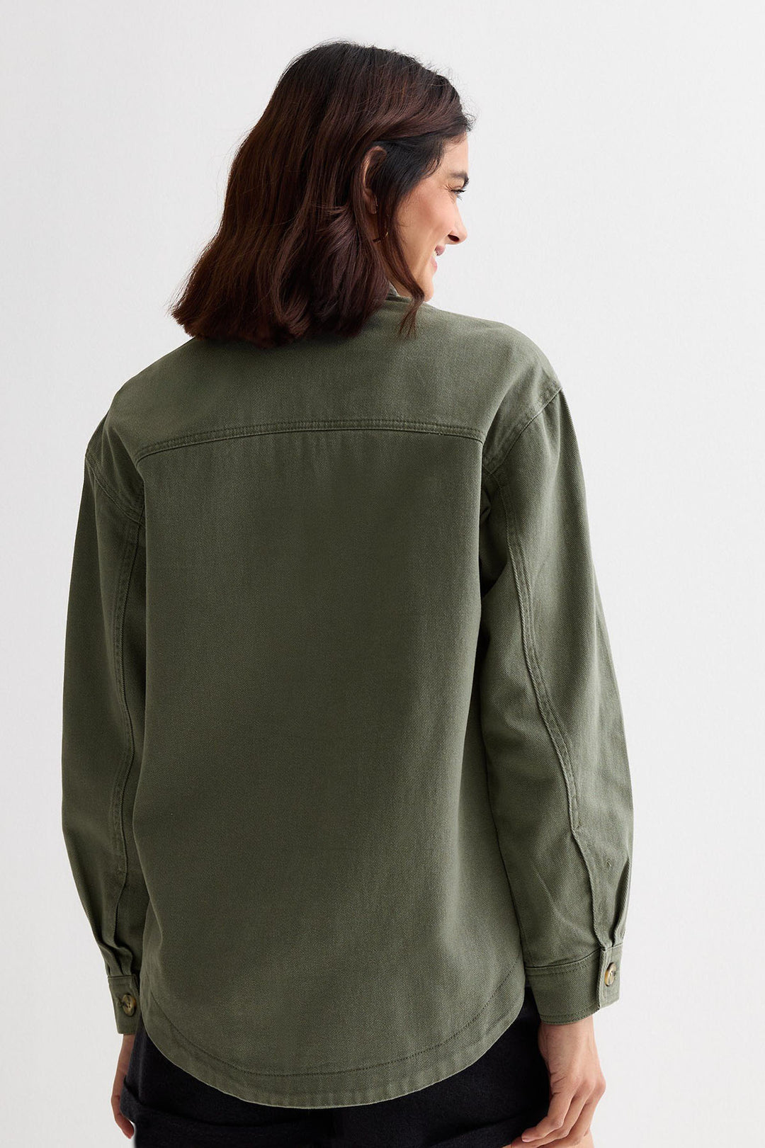 Khaki Canvas Overshirt Shacket