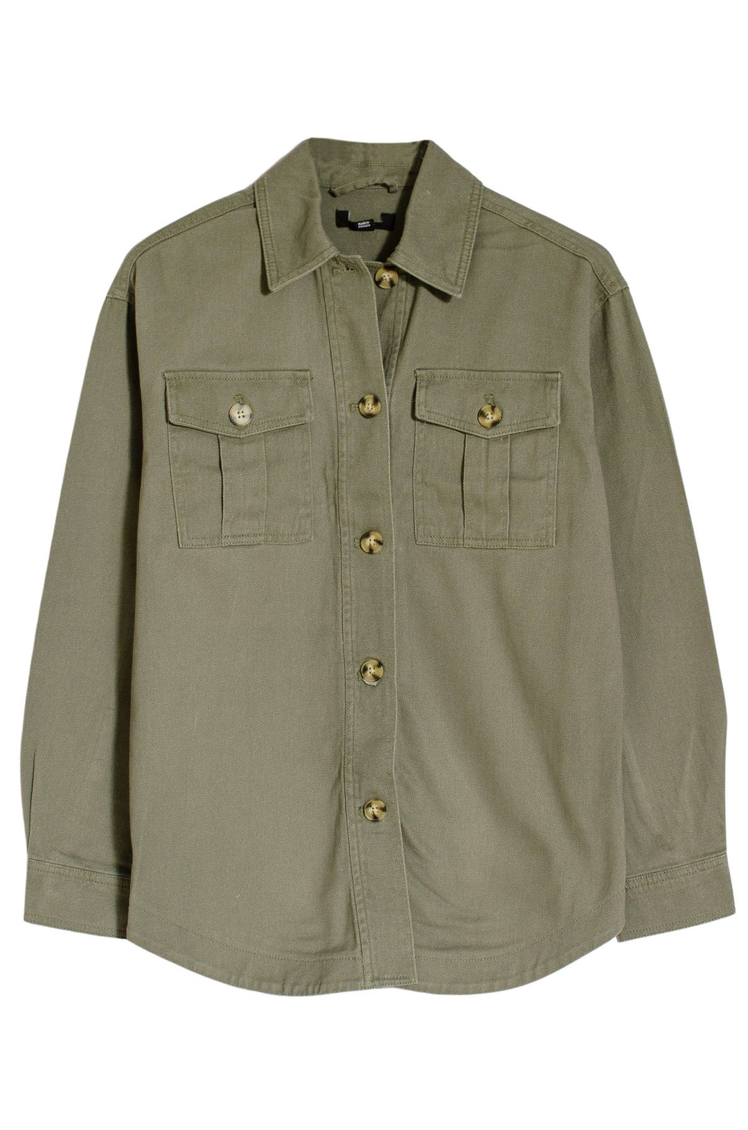 Khaki Canvas Overshirt Shacket